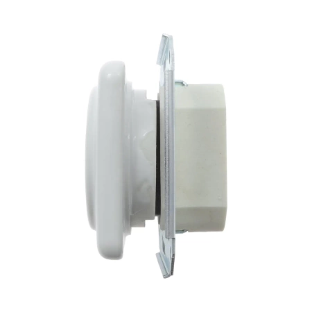 Gniazdo elektryczne ceramiczne kwadratowe bez ramki, montaż podtynkowy, kolor biały Ceramic Loft