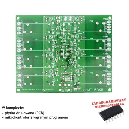 Programowalny moduł przekaźników - PCB i mikroprocesor do projektu AVT 5368