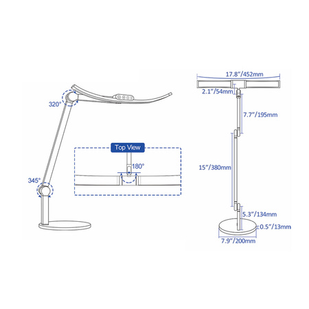 Lampa biurkowa LED - profesjonalna z regulacją barwy i jasności - 42cm - regulacja barwy i jasności - 719lm - czarna - FDDL06