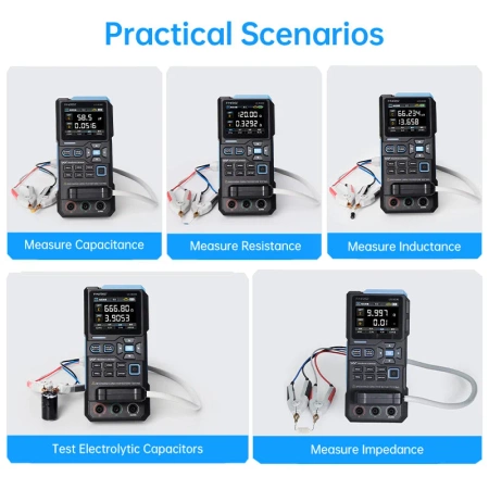Tester elementów elektronicznych - Cyfrowy mostek LCR FNIRSI LC1020E