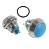 Przycisk wandaloodporny W12P10R/C 12mm, monostabilny 1NO, wypukły, chromowany, niebieski