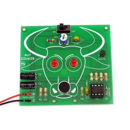 Czujny Byk LED. Zestaw DIY do nauki lutowania AVT EDU629