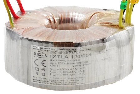 Transformator toroidalny 120VA Indel TSTLA 120/001 230V (250V, 3.15V-0-3.15V) do wzmacniaczy lampowych