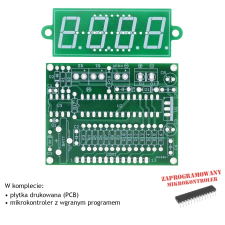 Prosty zegar LED z budzikiem - PCB i mikroprocesor do projektu AVT 3132