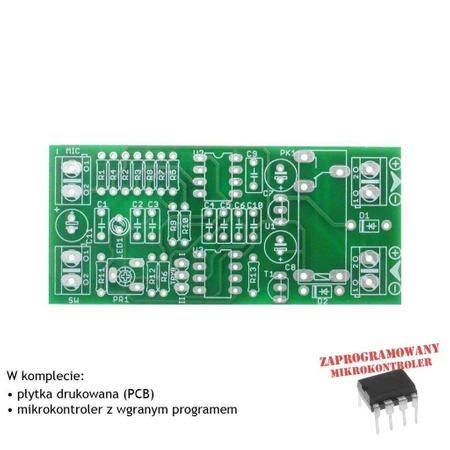 Klaskacz, włącznik dźwiękowy na jedno lub dwa klaśnięcia 12V, PCB i mikroprocesor do projektu AVT3144