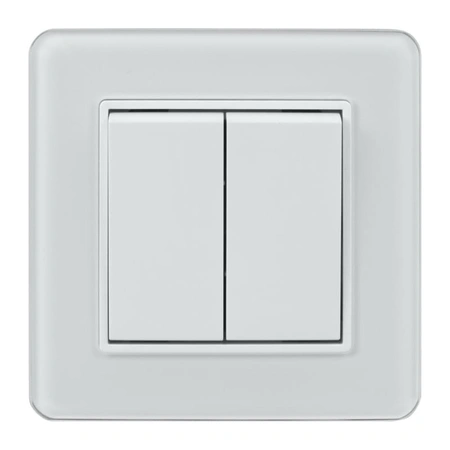 Włącznik schodowy podwójny, kwadratowy, biały, podtynkowy, moduł bez ramki, 10 A, QUAD