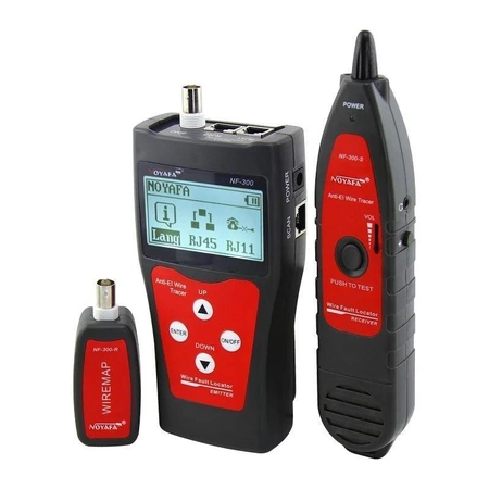 Tester LAN RJ45, RJ11, BNC, szukacz par przewodów, LCD, Noyafa NF-300
