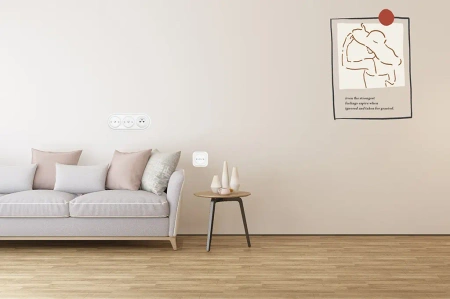 Włącznik światła schodowy podwójny ceramiczny, okrągły podtynkowy biały Ceramic Loft