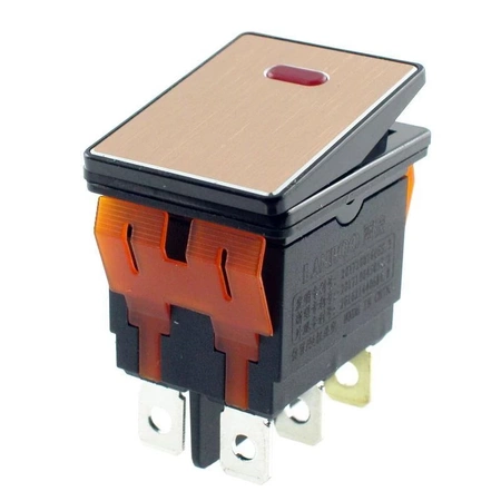 Przełącznik ON-ON podwójny, 16A/250V, czerwony, RS2822GR