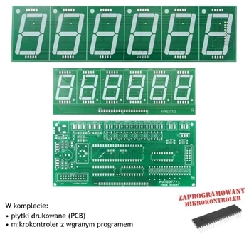 Stoper dla 5 zawodników - zegar - licznik zdarzeń - 2 wyświetlacze - PCB's i mikroprocesor do projektu AVT 5377