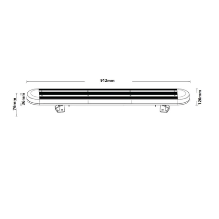 Belka ostrzegawcza LED ze sterownikiem 912x120 R65 R10 TA2 BLK0022-2 12/24V