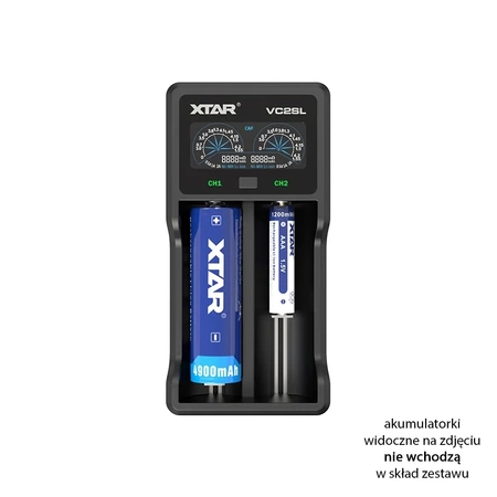 Ładowarka do akumulatorów cylindrycznych Li-ion / Ni-MH / Ni-CD 18650 Xtar VC2SL