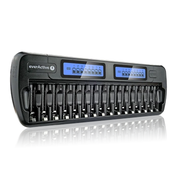 Ładowarka akumulatorów 16x AA/AAA Ni-MH, wyświetlacz LCD, everActive NC-1600