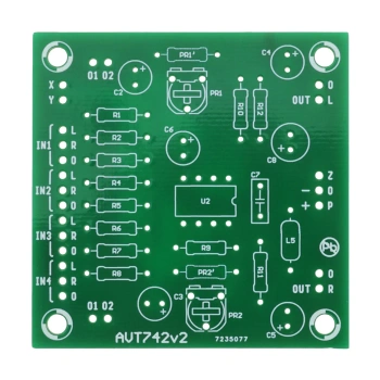 Niskoszumny mikser audio stereo 4-kanałowy TL072 - PCB do projektu AVT 742