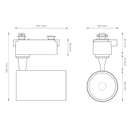 Oświetlenie szynowe X-LINE - zestaw: 3x reflektor LED 5W + 1m szyna + złączki, kolor biały
