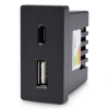 Ładowarka USB 20W super fast USB A+C czarny, moduł 1/2 do ramki Tawoia Glass