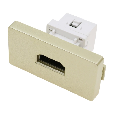 Gniazdo HDMI złoty, moduł 1/2 do ramki Tawoia Glass