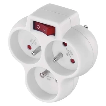 Rozgałęźnik sieciowy 230 V, 3 gniazda, 10 A, z włącznikiem, EMOS P0026S