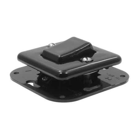 Włącznik światła krzyżowy ceramiczny, kwadratowy podtynkowy czarny Ceramic Loft