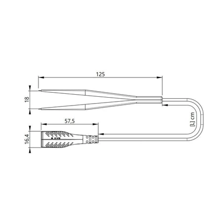 Pęseta pomiarowa SMD 2-biegunowa, wtyk BNC, przewód 1m