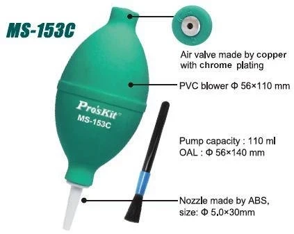 Zestaw do czyszczenia elektroniki, komputerów, klawiatur. Ręczna pompka z pędzelkiem, Proskit MS153C
