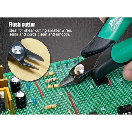 Szczypce tnące boczne obcinaczki Cu 1.6mm, 135mm, Proskit PM-30D