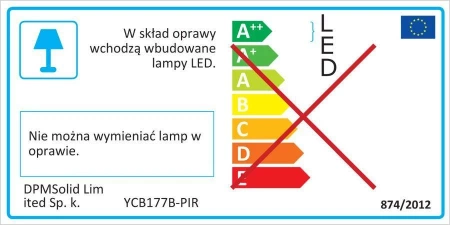 Lampka schodowa LED z czujnikiem ruchu, 230Vac, kwadratowa czarny mat