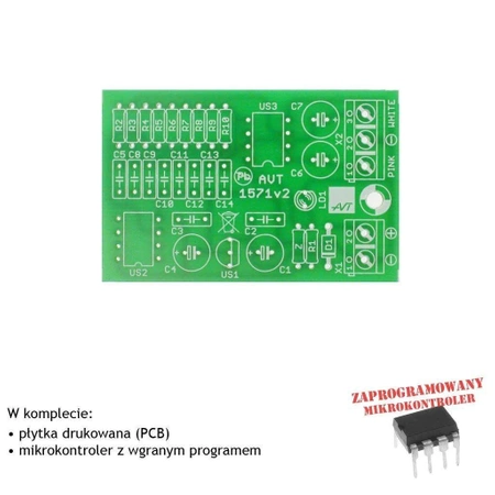 Generator szumu różowego, PCB i mikroprocesor do projektu AVT1571