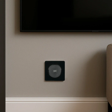 Gniazdo antenowe TV, kolor czarny, montaż podtynkowy, OVAL Electromalt OVA1014B