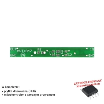 Miniaturowy sterownik taśmy LED - PCB i mikroprocesor do projektu AVT 1847