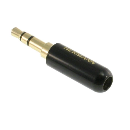 Wtyk jack 3.5 stereo HERMANN czarny slim, profesjonalny