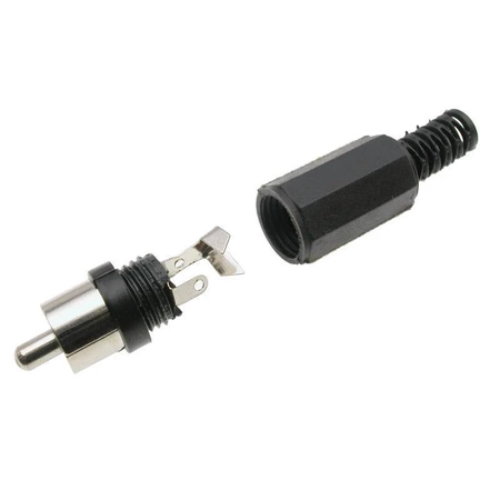 Wtyk RCA czarny, plastik