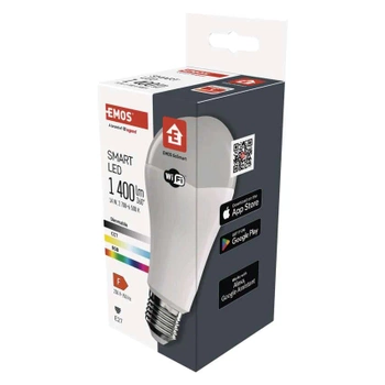 Żarówka LED E27 bańka, 14 W, 1400 lm, RGB, ściemnialna, Wi-Fi, EMOS ZQW516R