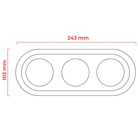 Ramka potrójna ceramiczna czarna Ceramic Loft