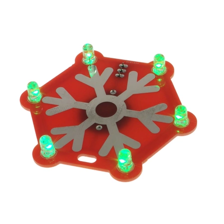 Czerwona świąteczna ozdoba LED RGB - zestaw DIY do nauki lutowania, XMAS3