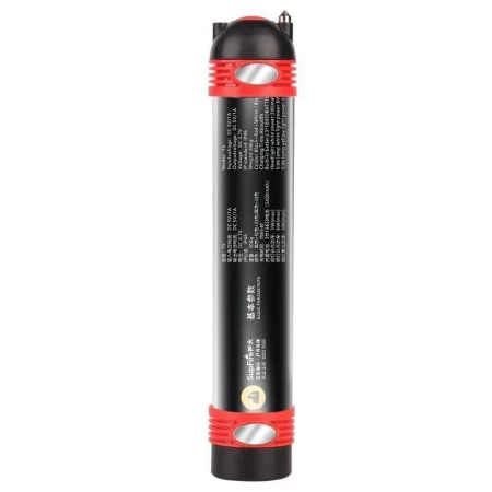 Lampa kempingowa Superfire T5, 277 lm, zasięg 100 m, 5400 mAh, 6 tryby, IP46, powerbank, światło ostrzegawcze