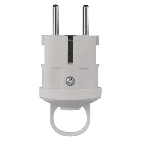 Wtyczka prosta biała 230V AC z uchwytem, Emos P0038