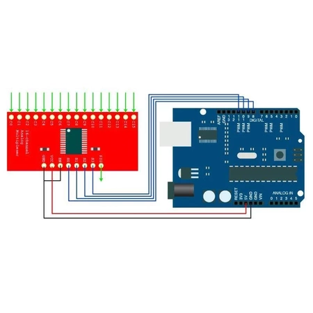 Multiplekser analogowy 16-kanałowy z układem CD74HC4067, do Arduino