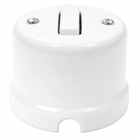 Natynkowy włącznik pojedynczy biały Ceramic Loft