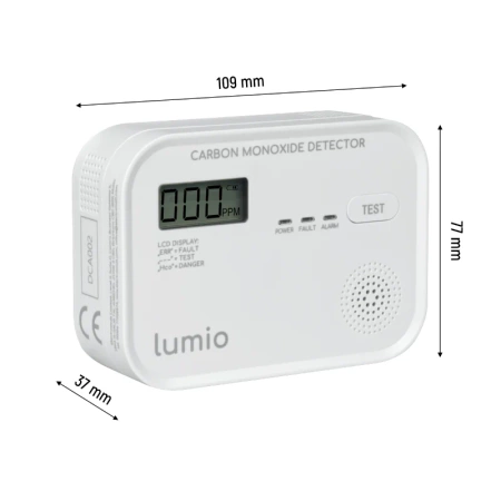 Czujnik czadu z LCD, autonomiczny, bateryjny LUMIO DCA002