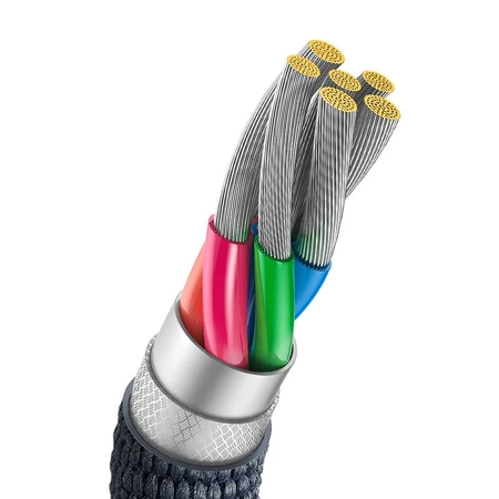 Kabel USB do USB-C 1.2m, szybkie ładowanie PD / QC 100W, czarny, Baseus Crystal Shine