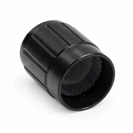 Gałka aluminiowa do potencjometru na oś 6mm - 14,7x17mm - czarna, srebrny znacznik - GCL15