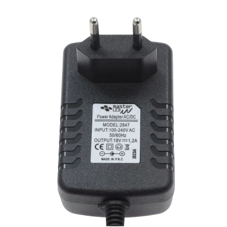 Zasilacz impulsowy 18 V DC, 1,2 A, 18 W, wtyk DC 2,1/5,5 mm, czarna