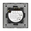 Włącznik schodowy podwójny 800W - dotykowy szklany panel czarny - podtynkowy - TAWOIA Glass