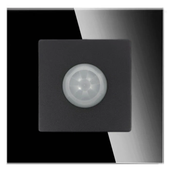 Czujnik ruchu PIR 200W (60W LED) czarny podtynkowy z ramką szklaną - TAWOIA Glass
