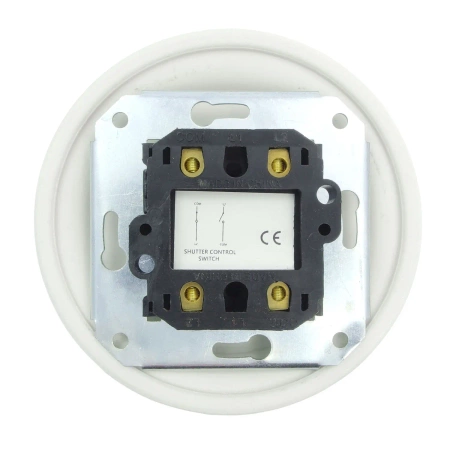 Włącznik żaluzjowy / roletowy obrotowy z ramką, ceramiczny, montaż podtynkowy, kolor biały Ceramic Loft