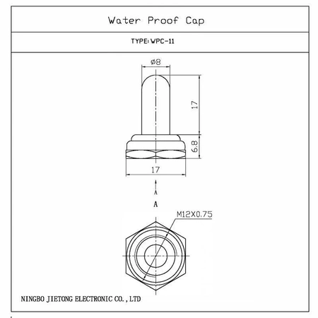 Gumowa osłona WPC-11 do przełączników KN3 z gwintem M12 × 0,75