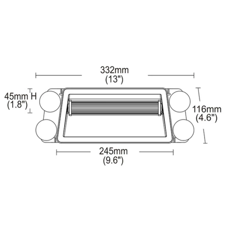 Lampa strobo LED na przyssawki 332x116x76 blue LW0055
