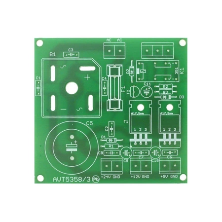 Sterownik frezarki CNC - zasilacz - PCB do projektu AVT 5358/3