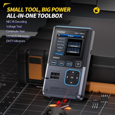 Oscyloskop 10MHz; Tester elementów; Generator sygnału DDS, FNIRSI DSO-TC4